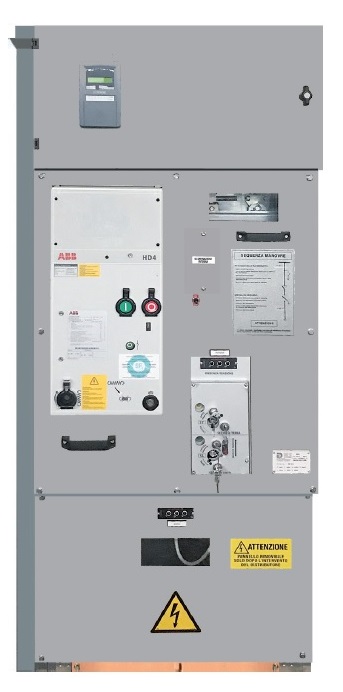 SCOMPARTO MT – DG CEI 0-16 – MODULO CON INTERRUTTORE IN SF6 – ARRIVO CAVI DAL BASSO (Capovolto)